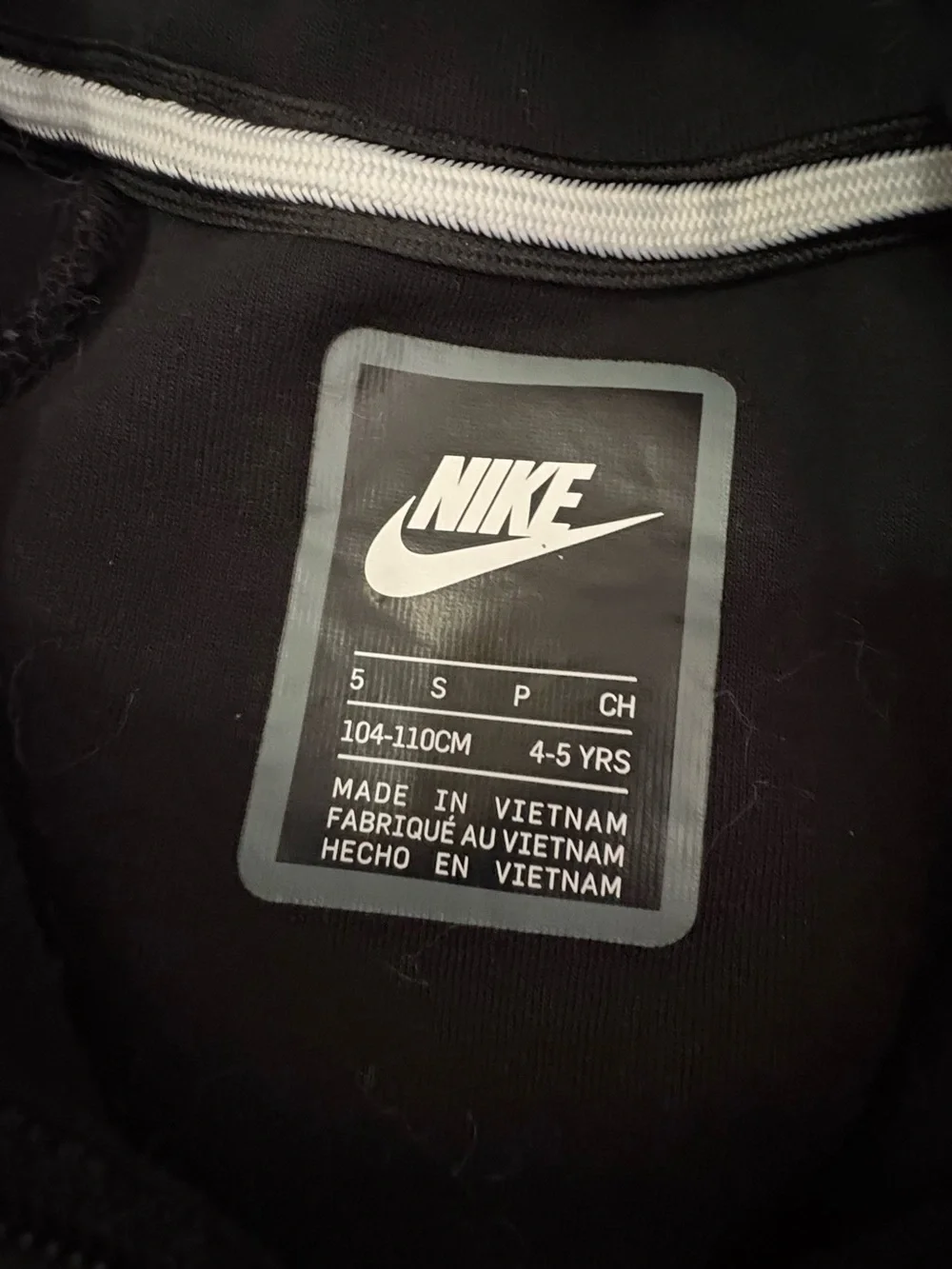 Nike Tech Kids Black Hooded Full-Zip Jacket with Subtle Logo